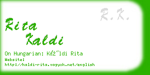 rita kaldi business card